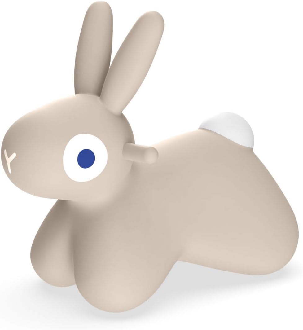 Aufblasbares Hüpftier Hoppi Bunny mit Pumpe, Warmes Grau