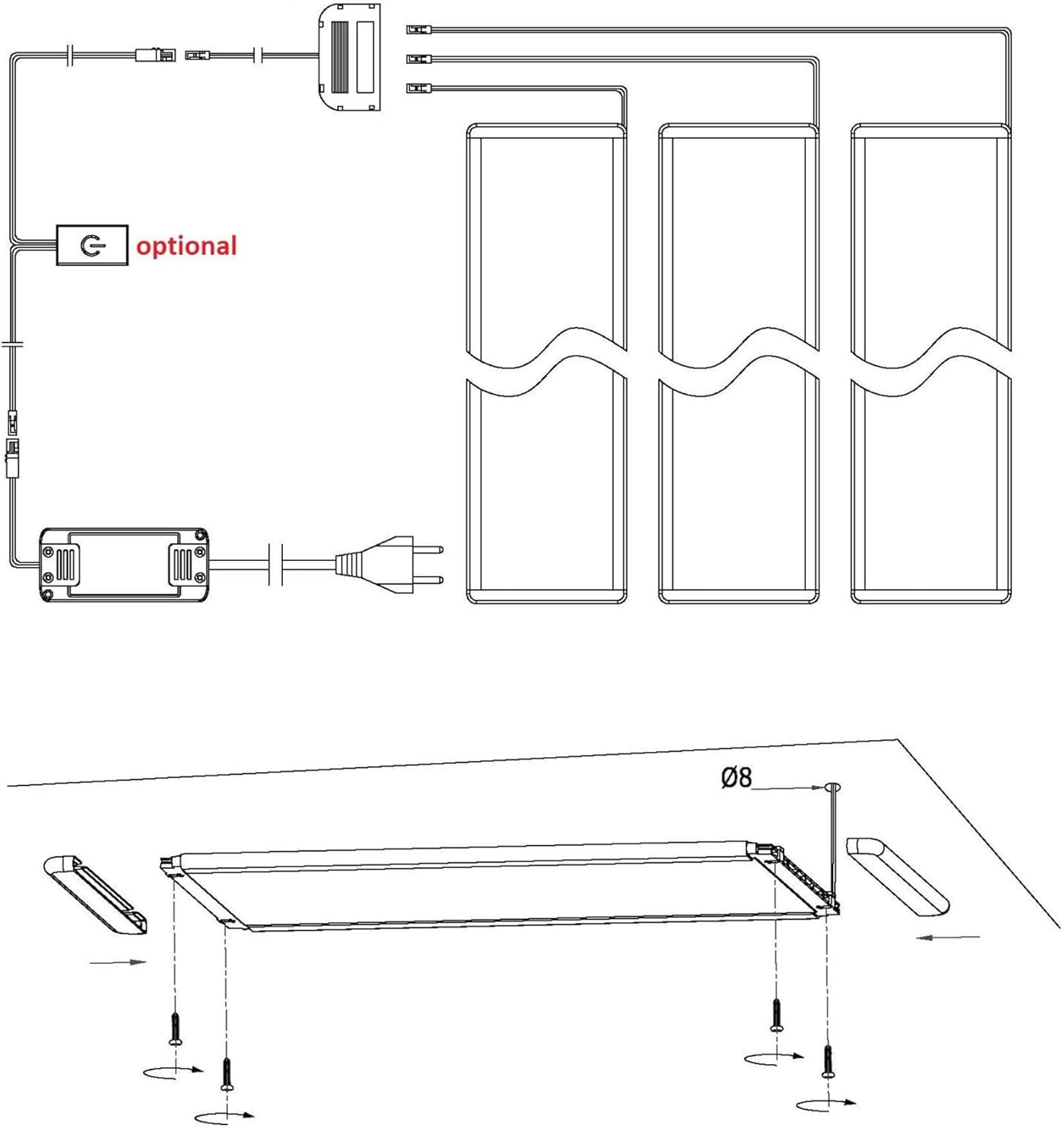 LED-Unterbauleuchte Lumeo, 1 Set 450 Mm, Warmweiss