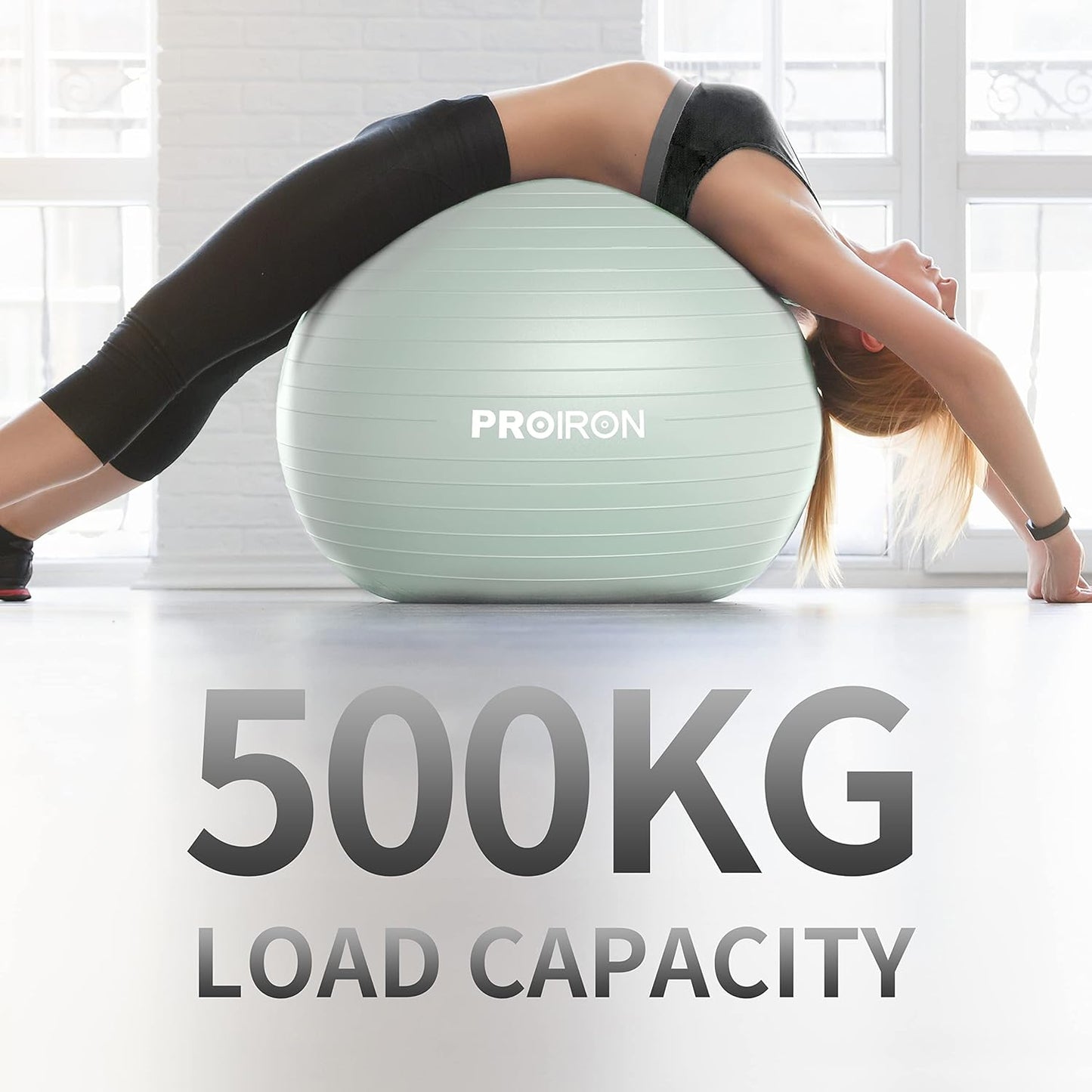 Gymnastikball mit Pumpe für Core-Training, 55-65cm Grün