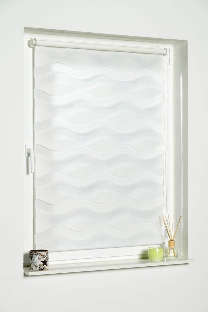 Klemmfix Doppelrollo Welle, ohne Bohren, B105 x H200 cm Weiss