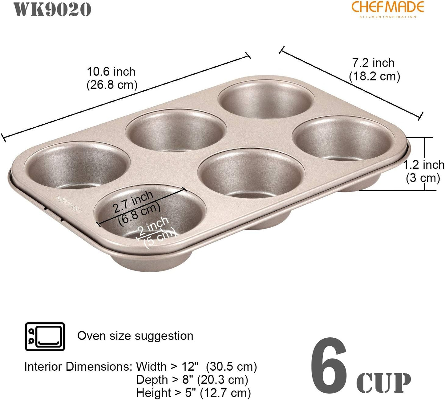 Muffin-Backform, 6-tassen Muffin Pan