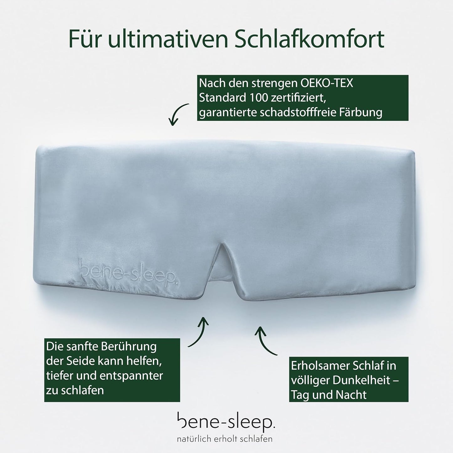 Seidenschlafmaske, Graublau