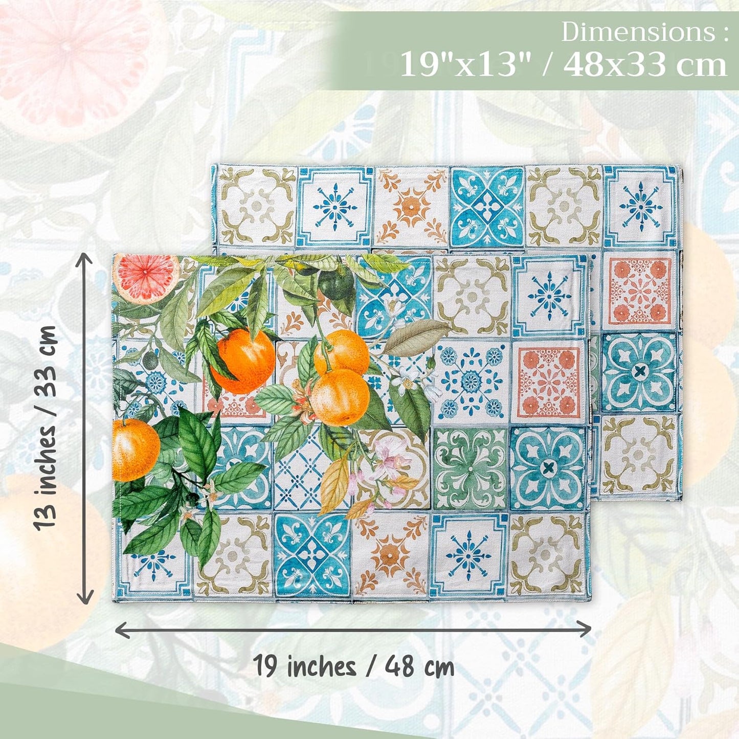 4-teiliges Tischset, 33cm x 48cm Agrume