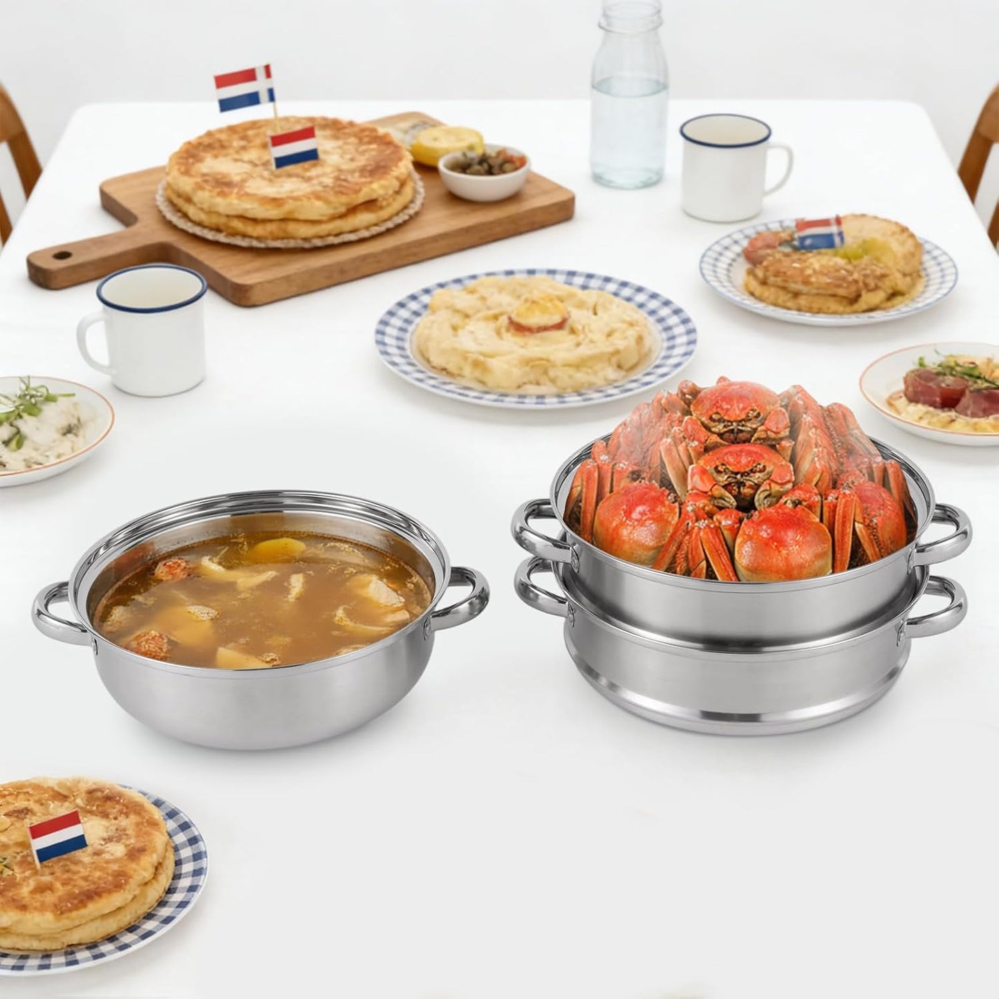 Edelstahl-Dampfgarer-Set