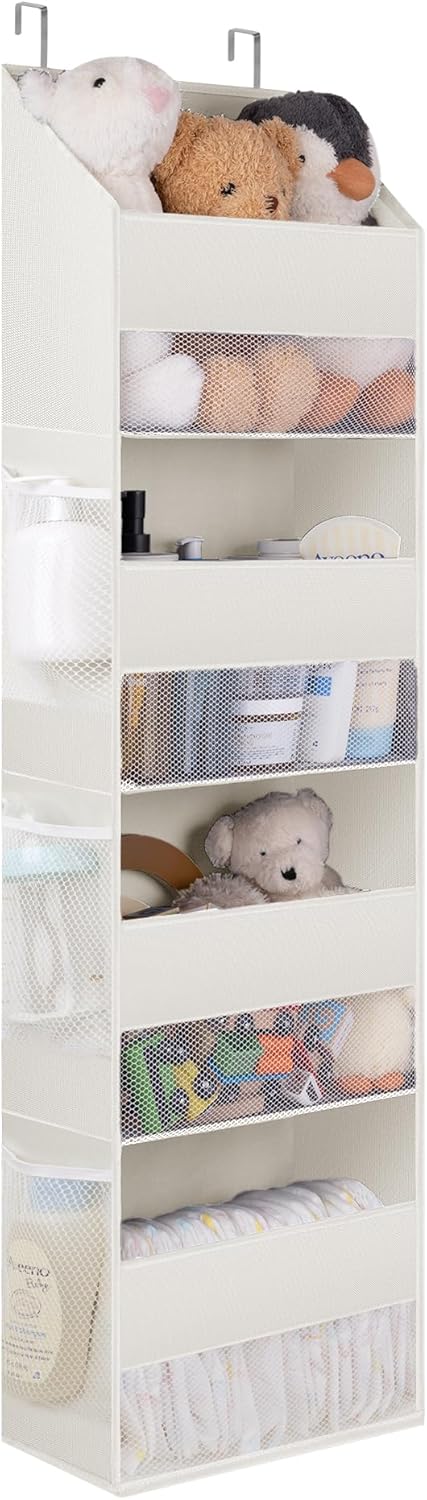 Tür-Hängeregal, 4 Fächern Beige - 1 Stück