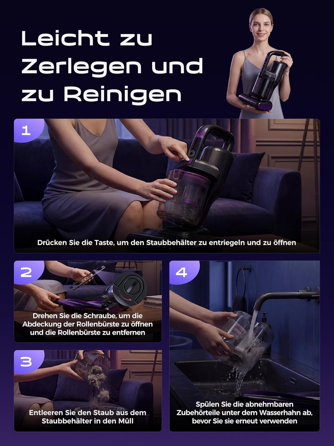 Milbensauger mit UV-Licht & HEPA-Filter