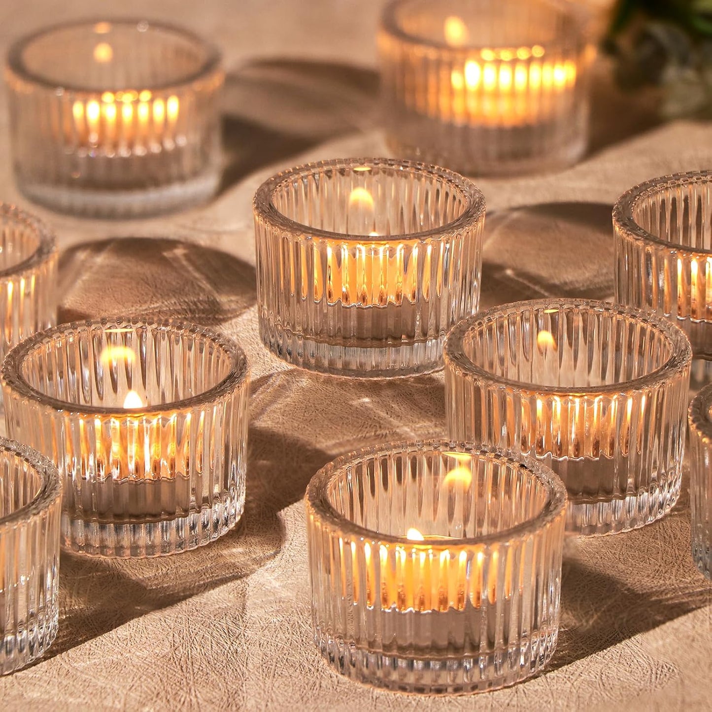 Teelichtgläser-Set für Hochzeitsdeko (24 Stück), Klare