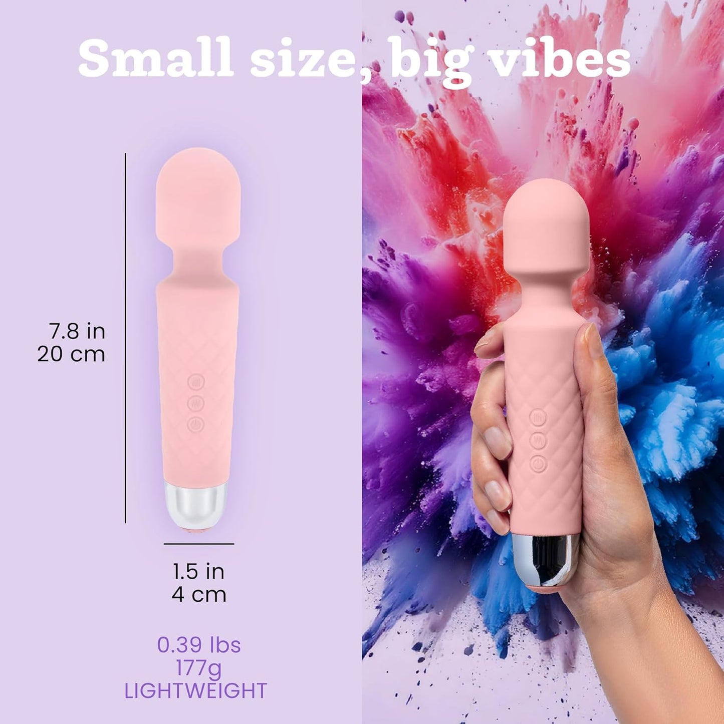 Vibrationsdildo mit 20 Mustern und 8 Geschwindigkeiten, Klein Pink
