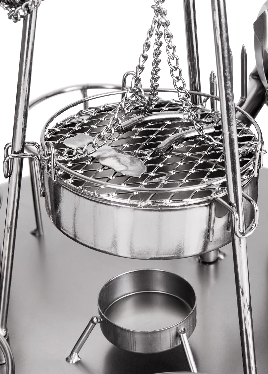 Flaschenhalter Skulptur Grillmeister mit Schwenkgrill