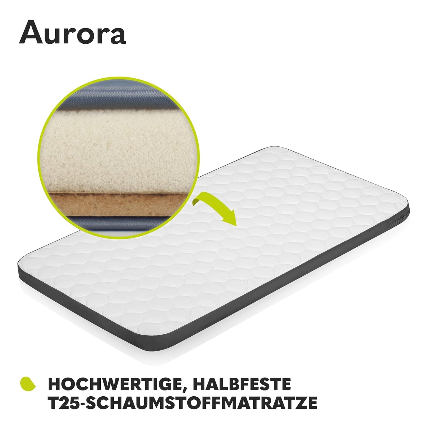 3 in 1 Babybett, Beistellbett und Wiege mit Höhenverstellung, Graphit Large
