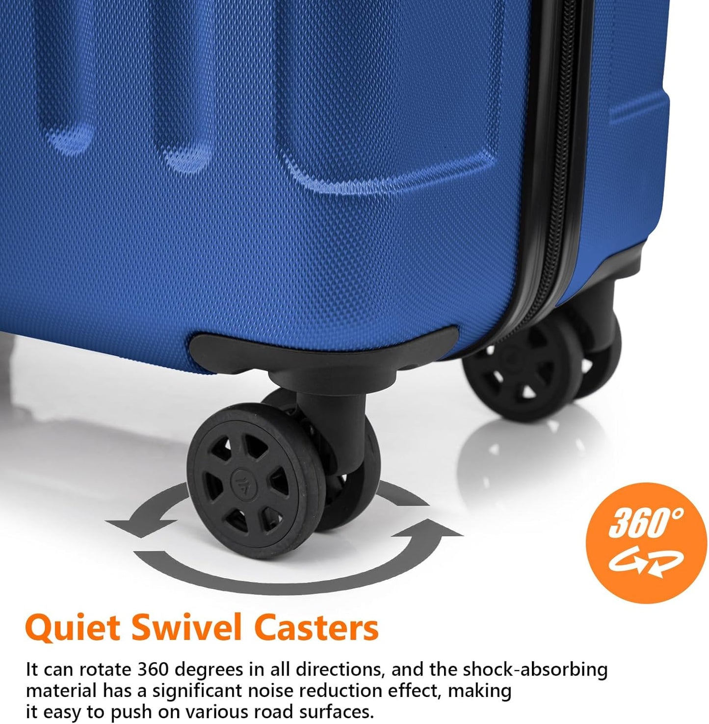 Kabinenkoffer mit TSA-Schloss und 360° Rollen, M (55cm-42L) YS2C1-Premium Saphirblau