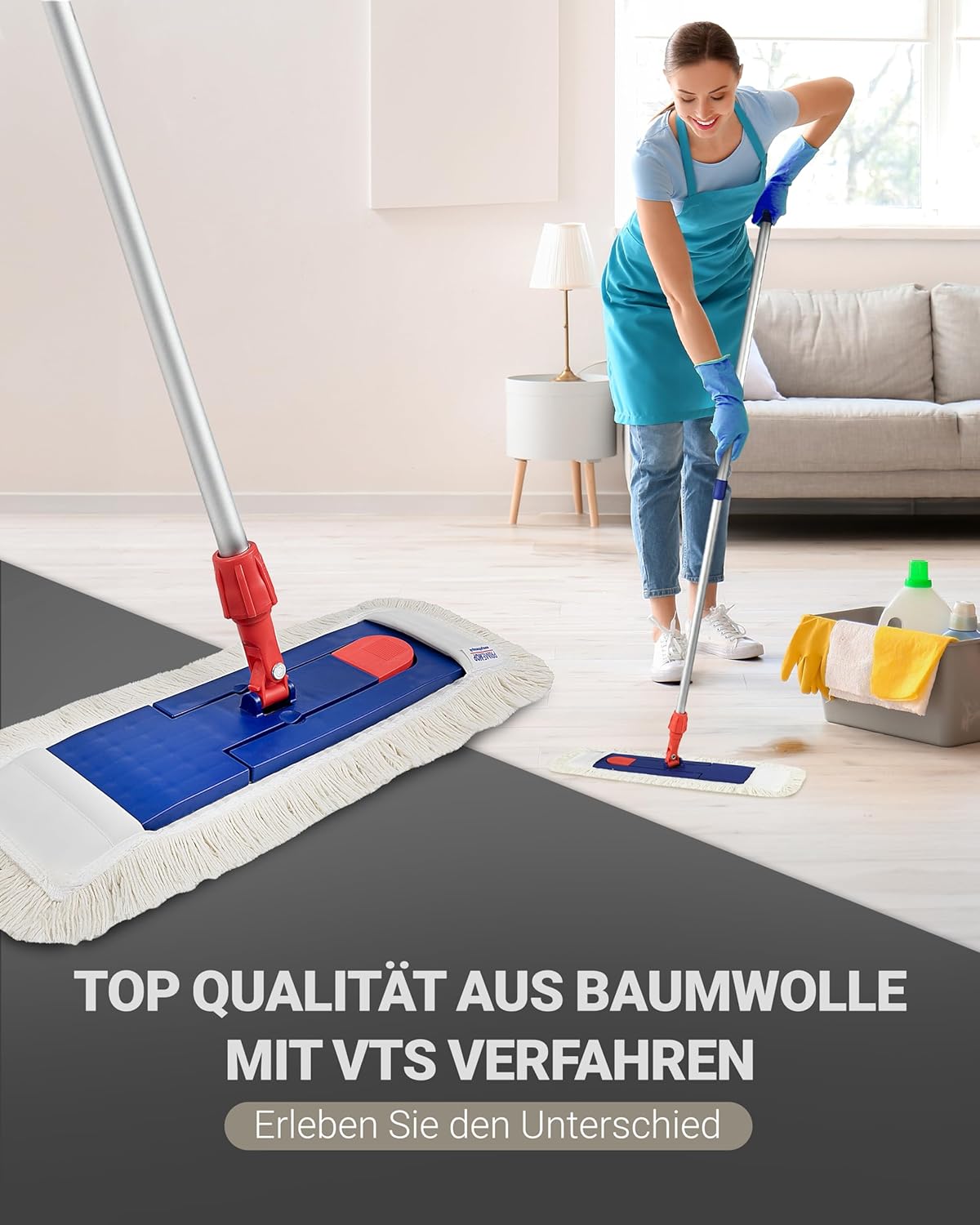 Profi Bodenwischer-Bezüge mit Aussenfransen, 5 Stück, 50cm 5