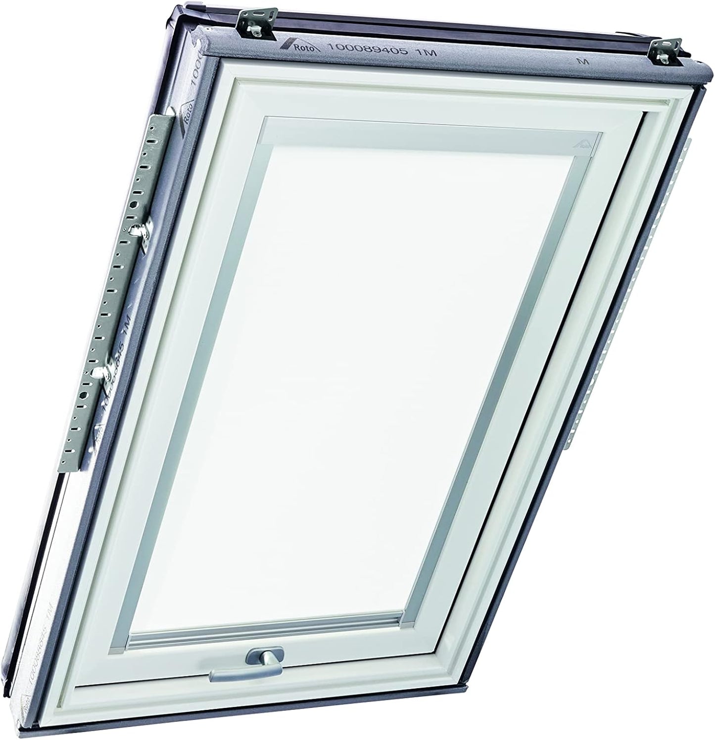 Tageslichtrollo für Roto Dachfenster Designo R6/R8/i8, Weiss ; Führungsschiene Silber ; B35 x H98 cm