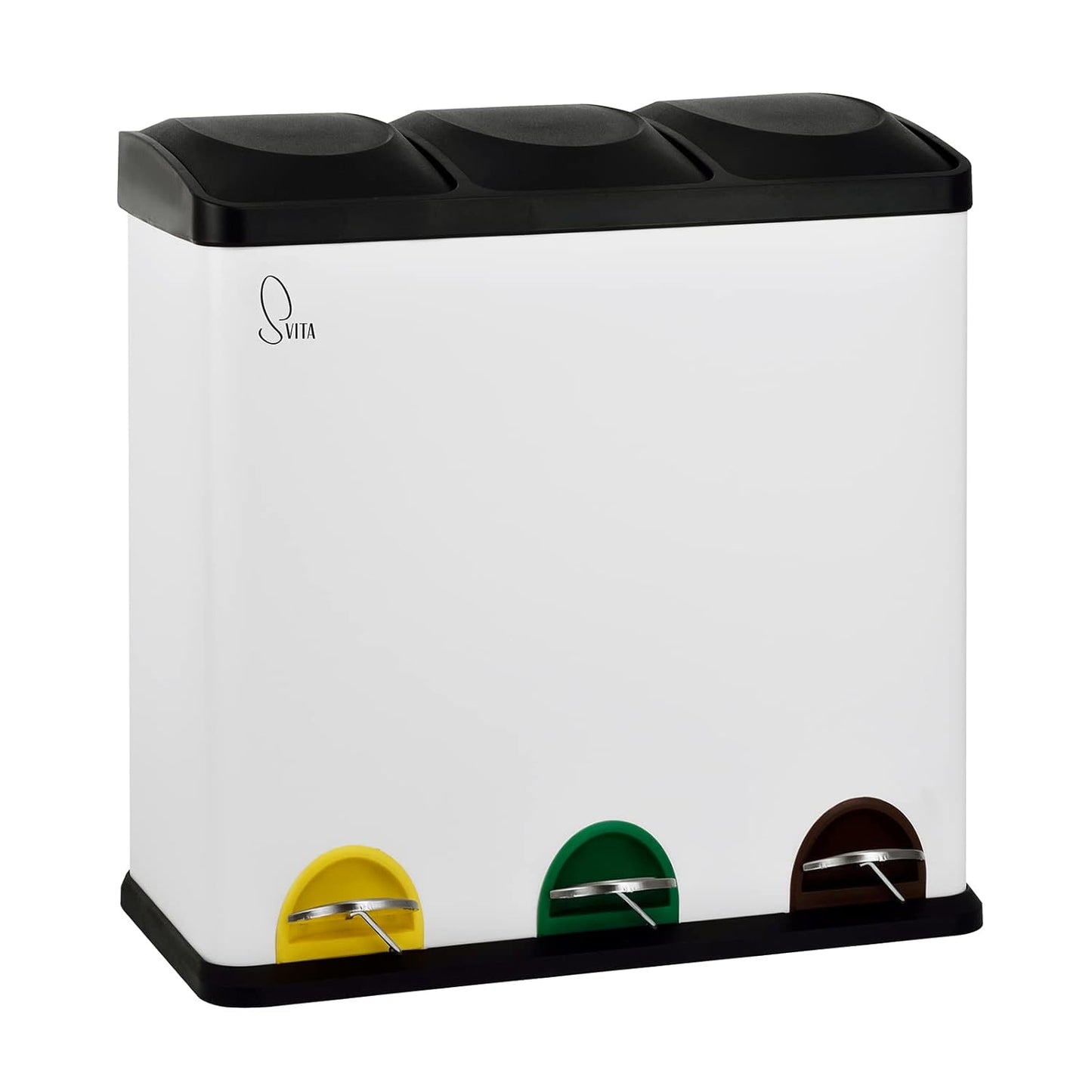 Treteimer TC3X20 für Mülltrennung (3x20L), Weiss