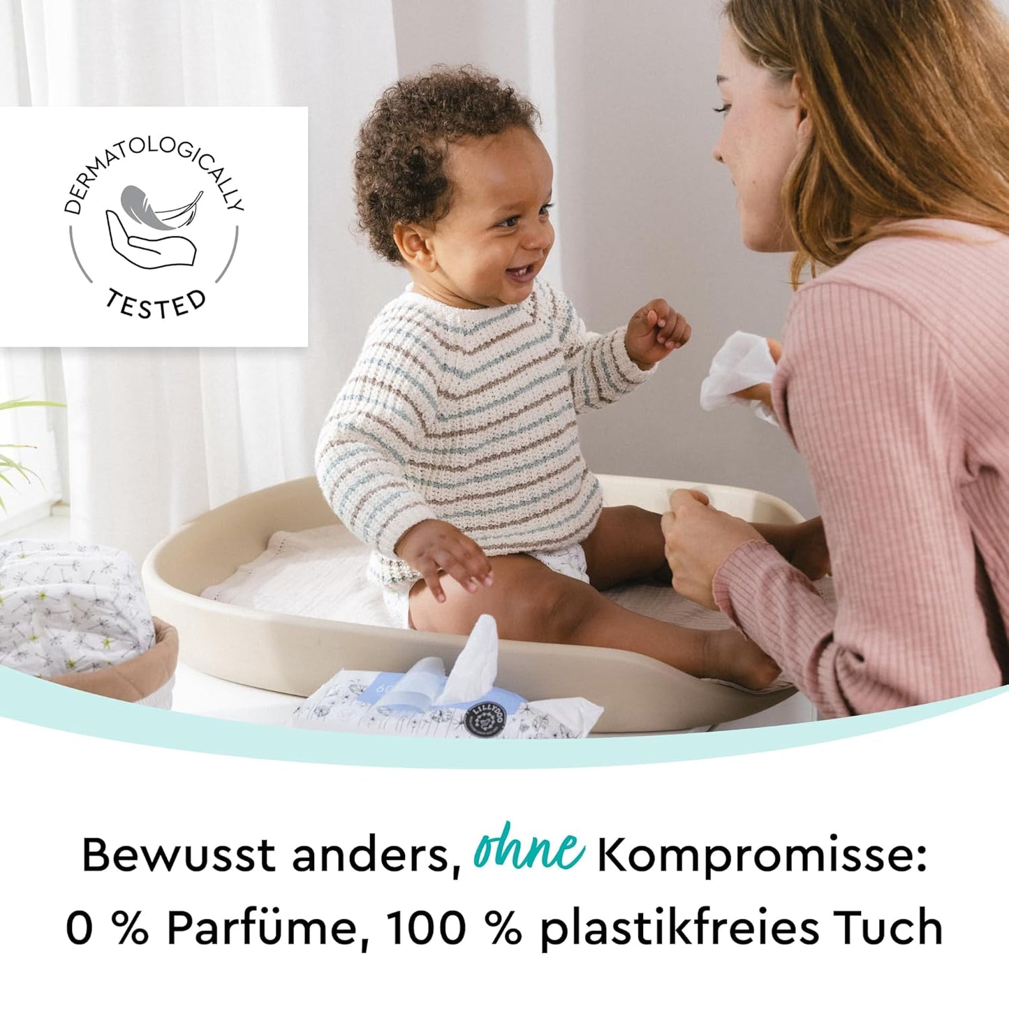 Baby-Feuchttücher, plastikfrei & parfümfrei (600 Stück), 60 stück (10er Pack)