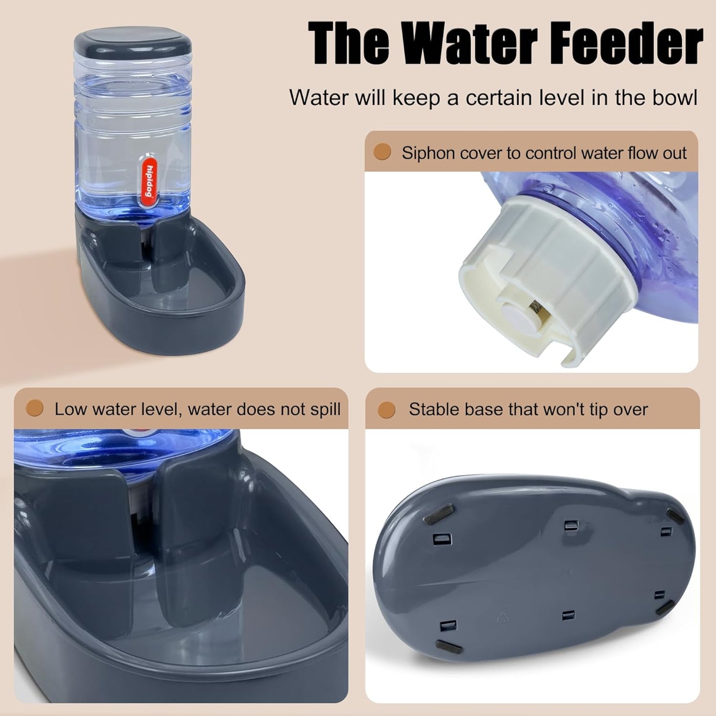 Automatischer Futter- und Wasserspender, deep gray