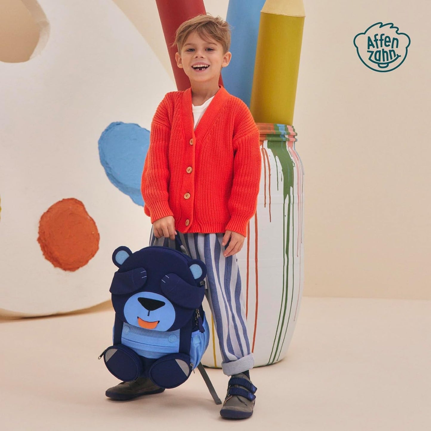 Kindergartenrucksack Grosser Freund, 8 L Bär - Blau