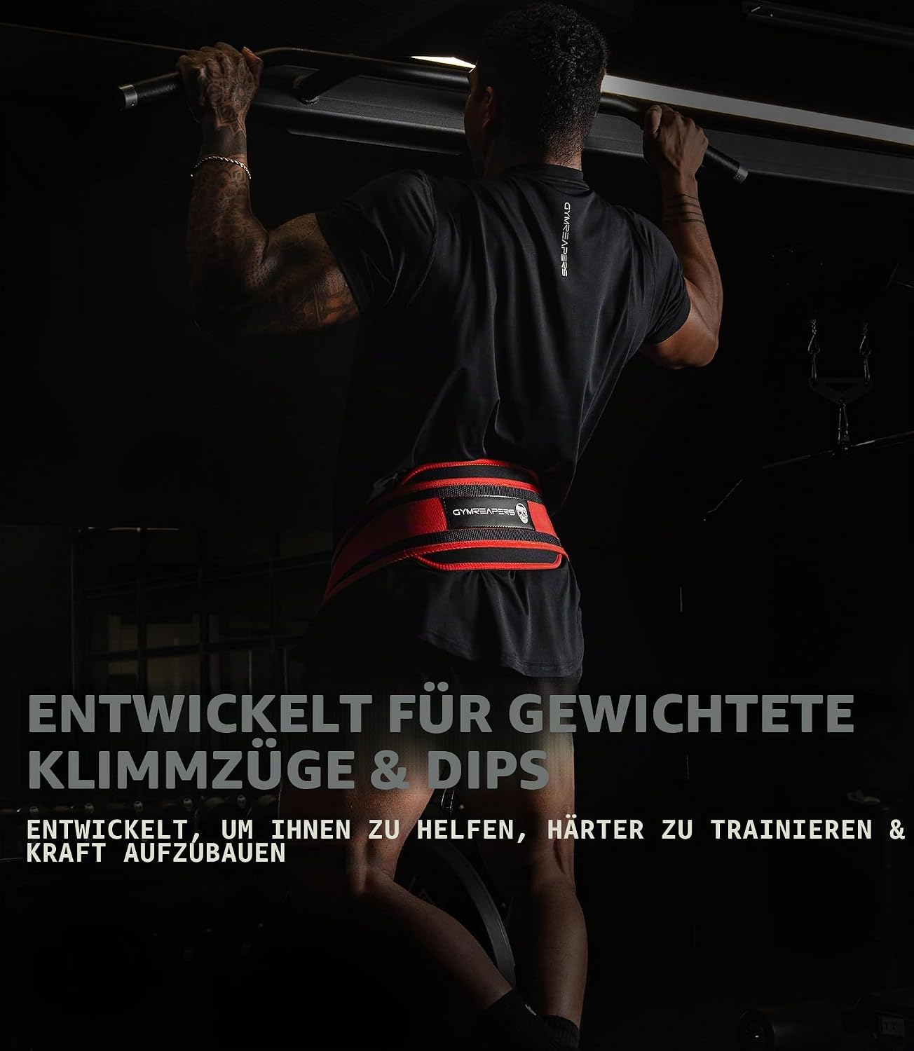 Dip-Gürtel mit Stahlkette, rot