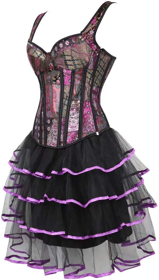 Korsettkleid mit Schnürung, S, Lila