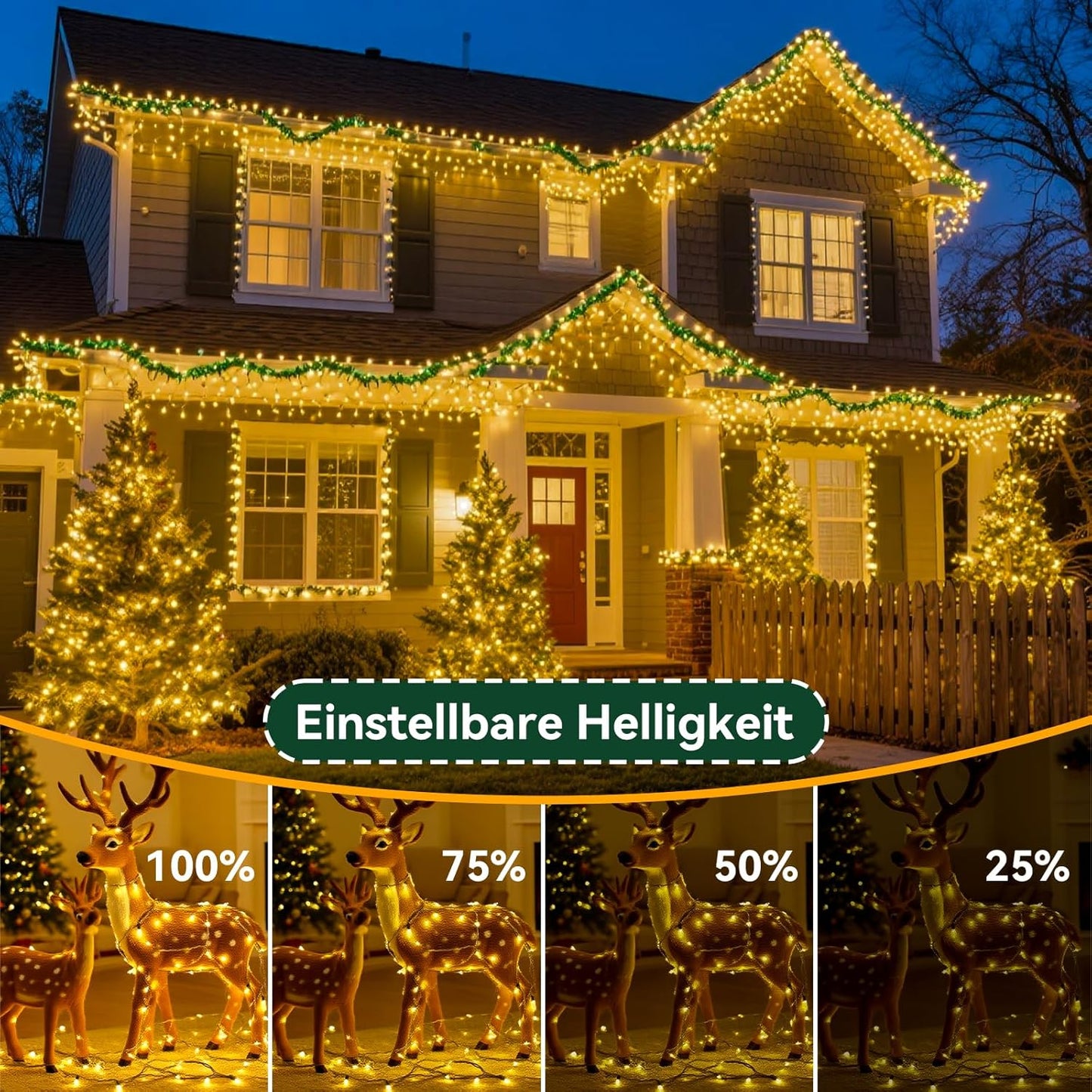 LED-Lichterkette mit Timer (300 LEDs), 300 LED