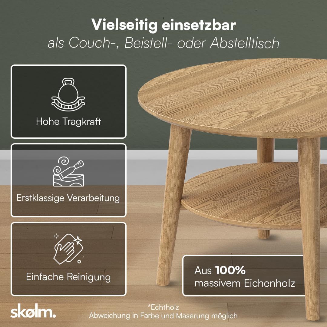 Runder Couchtisch, Natur rund
