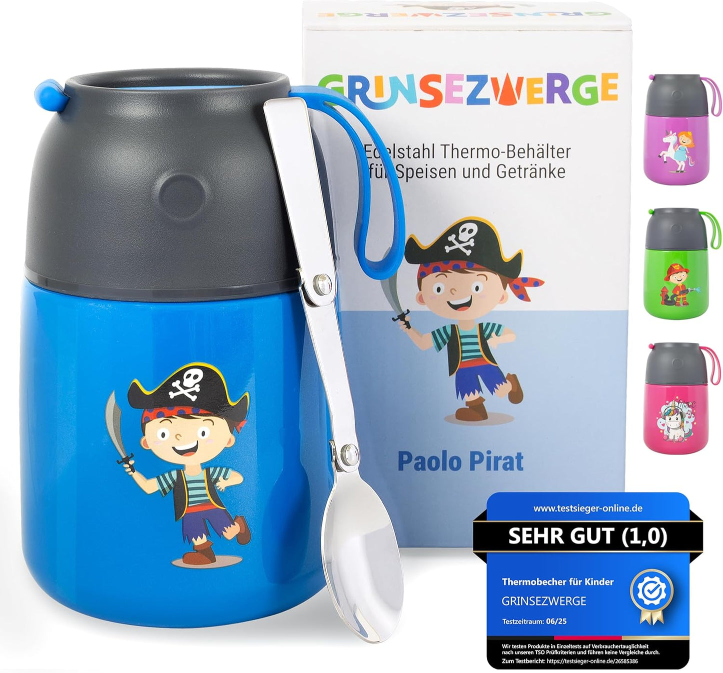 Thermobecher für Speisen und Getränke, 500ml, Paolo Pirat (Blau)