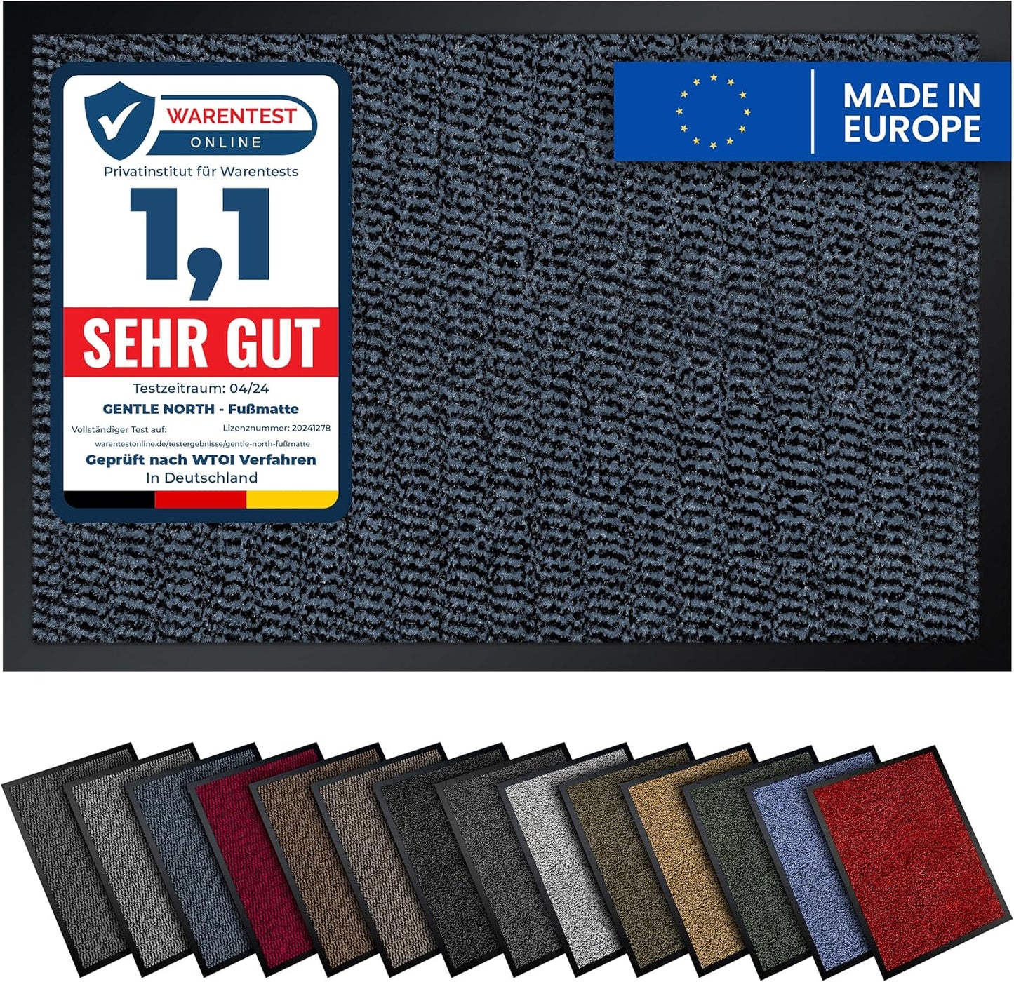 Schmutzfangmatte, 90x150 cm, 90x150 Blau-schwarz