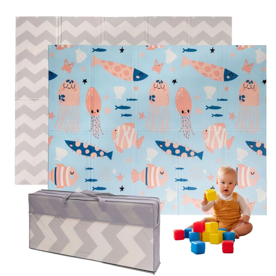 Faltbare Baby-Spielmatte, 180cm x 200cm x 1.5cm dick / Underwater Wonders