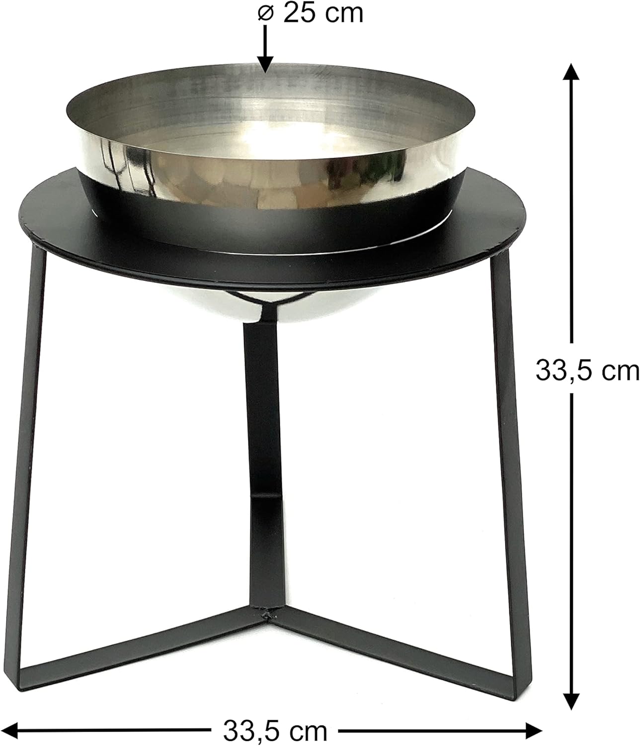 Blumenhocker mit Topf Metall 34 cm Modern