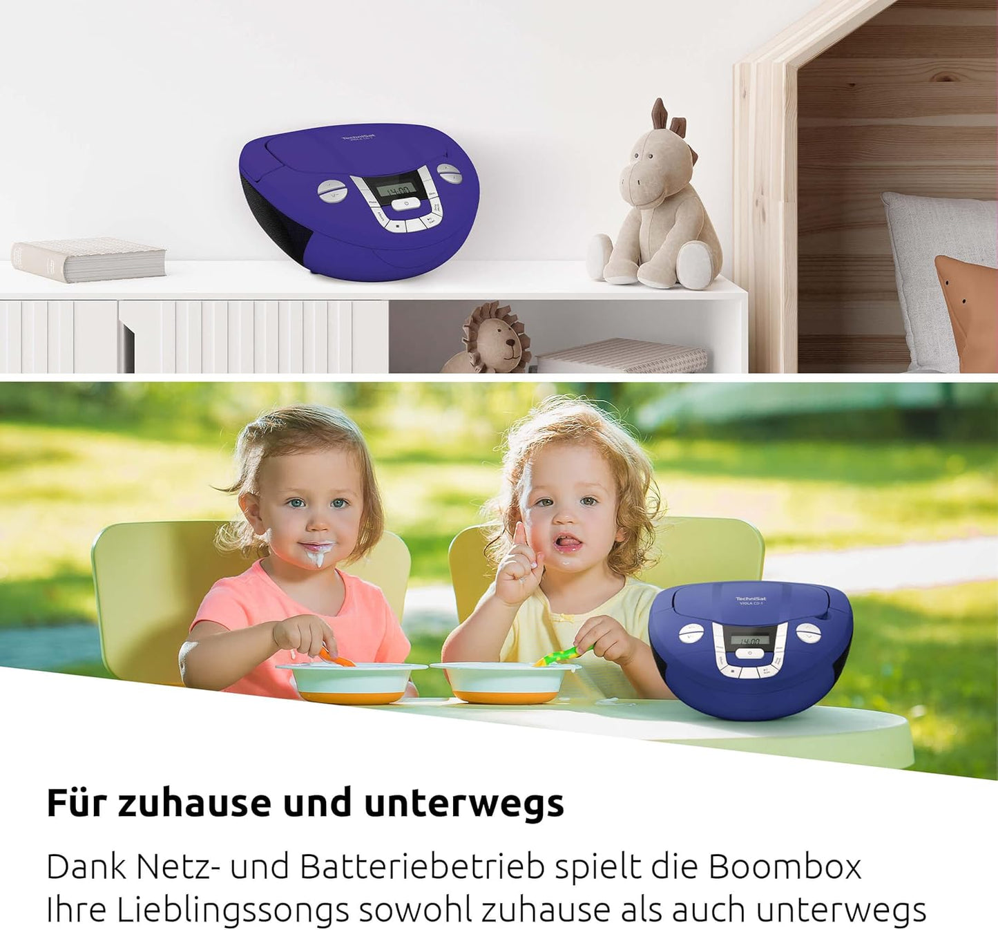 VIOLA CD Boombox mit Bluetooth, blau