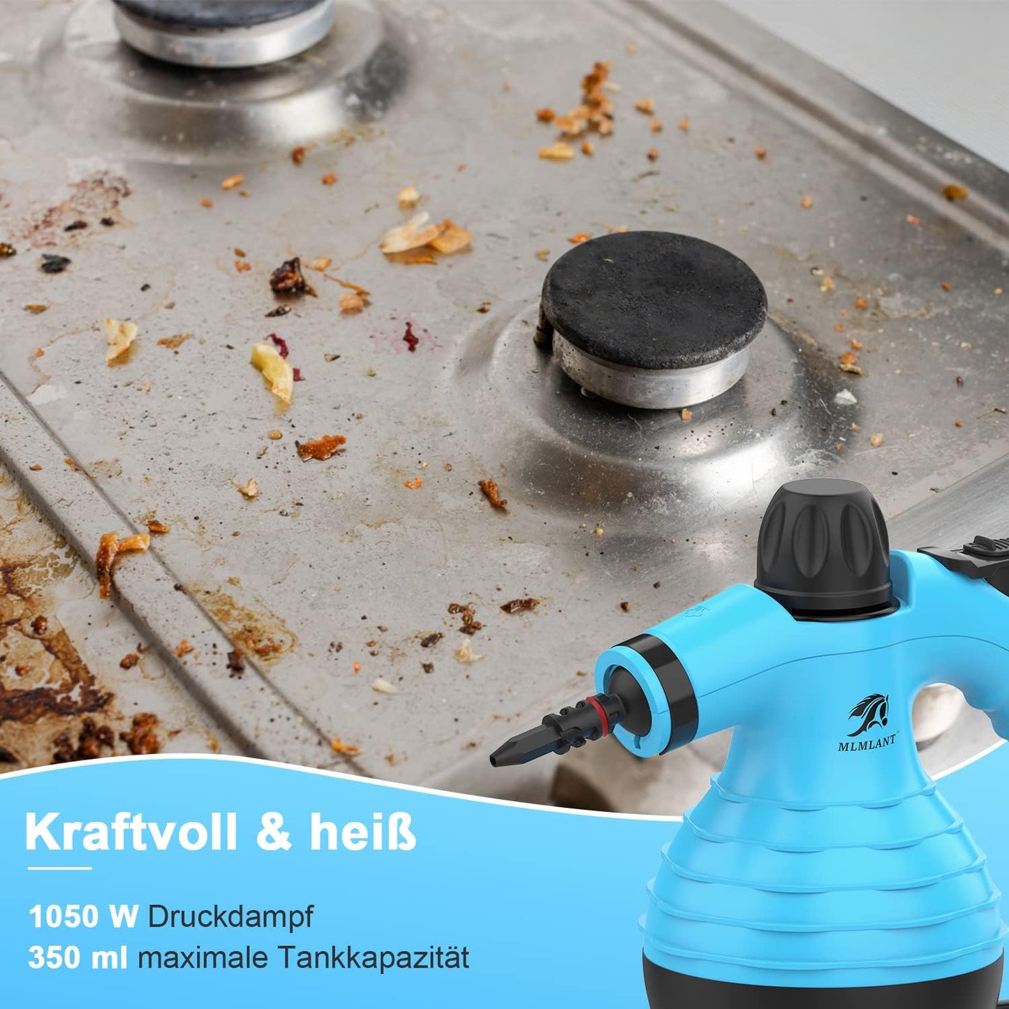 Dampfreiniger mit 9-teiligem Zubehör-Set