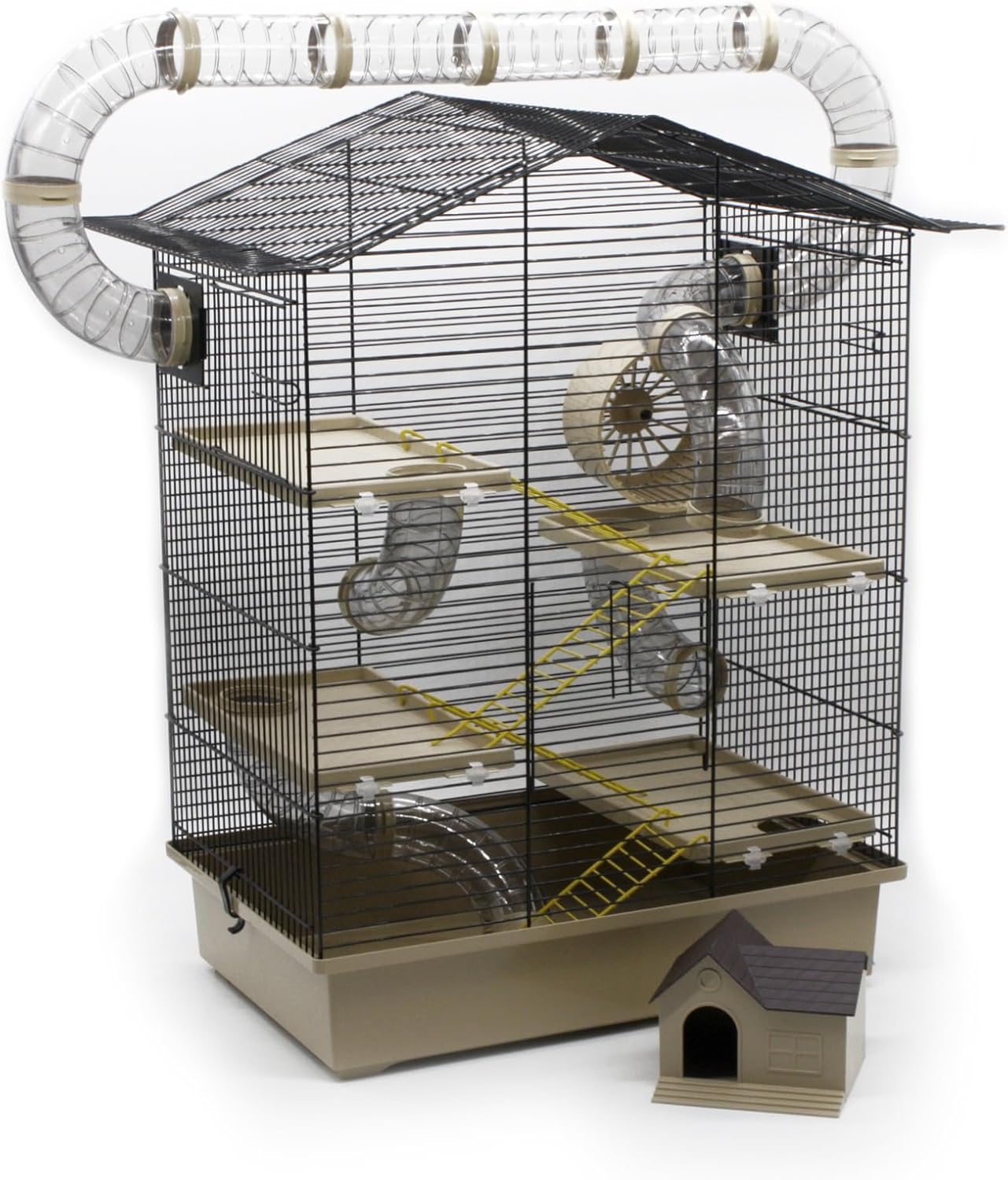 XXL Nagerkäfig mit Tunnelsystem & Zubehör, beige