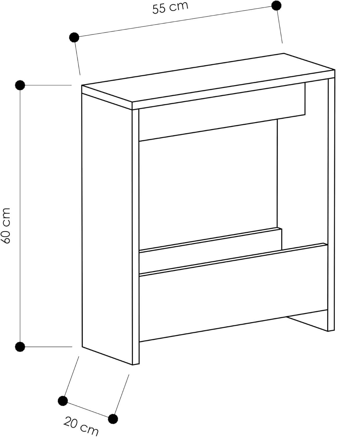 Beistelltisch mit Magazinhalter für kleine Räume, Ancient White