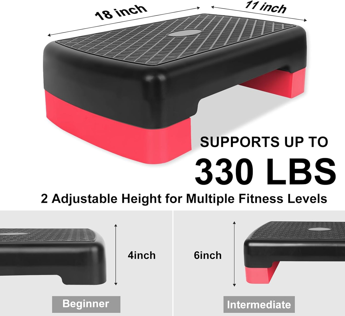 Höhenverstellbarer Aerobic-Stepper, Polypropylen (PP)
