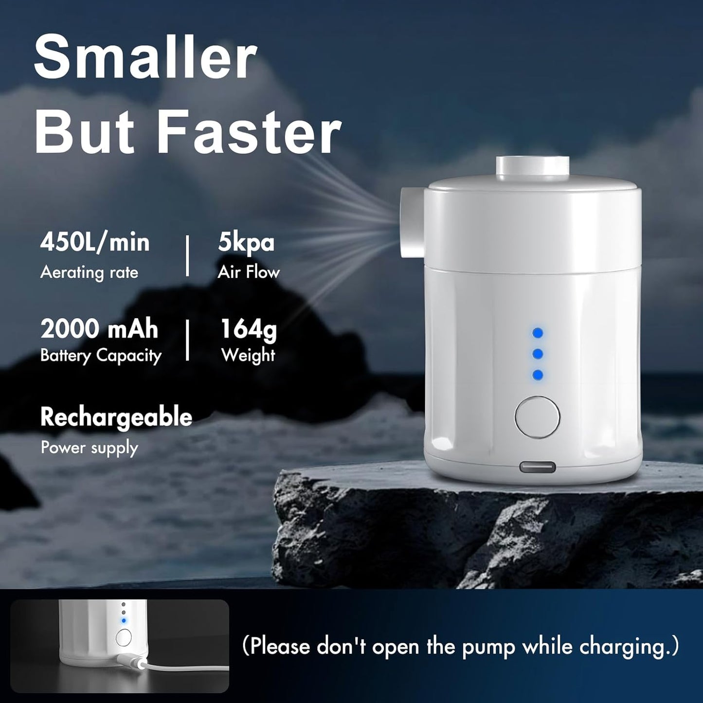 Tragbare Elektrische Luftpumpe, Weiss