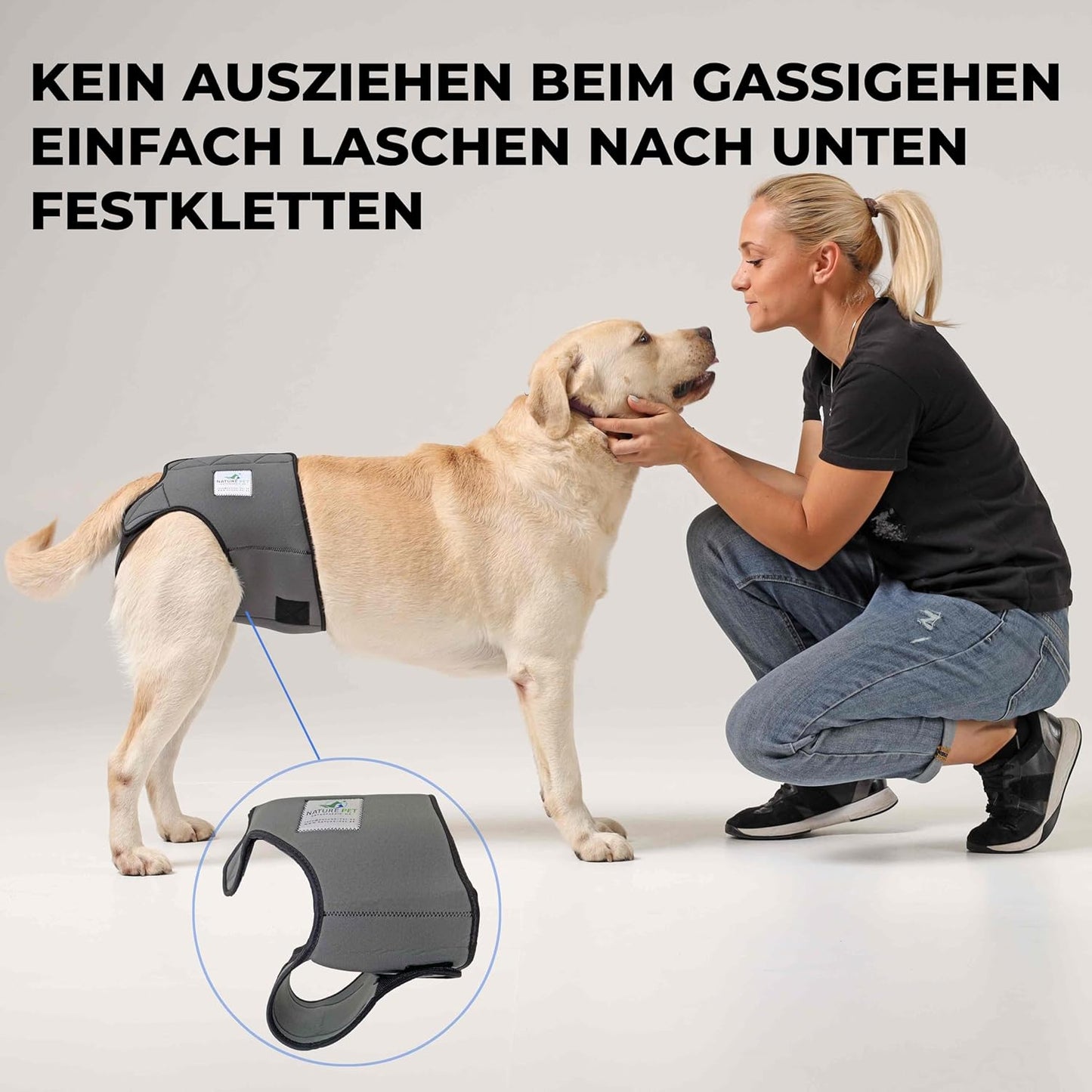 Hunde-Läufigkeitshose, Schwarz (ohne Netz) L