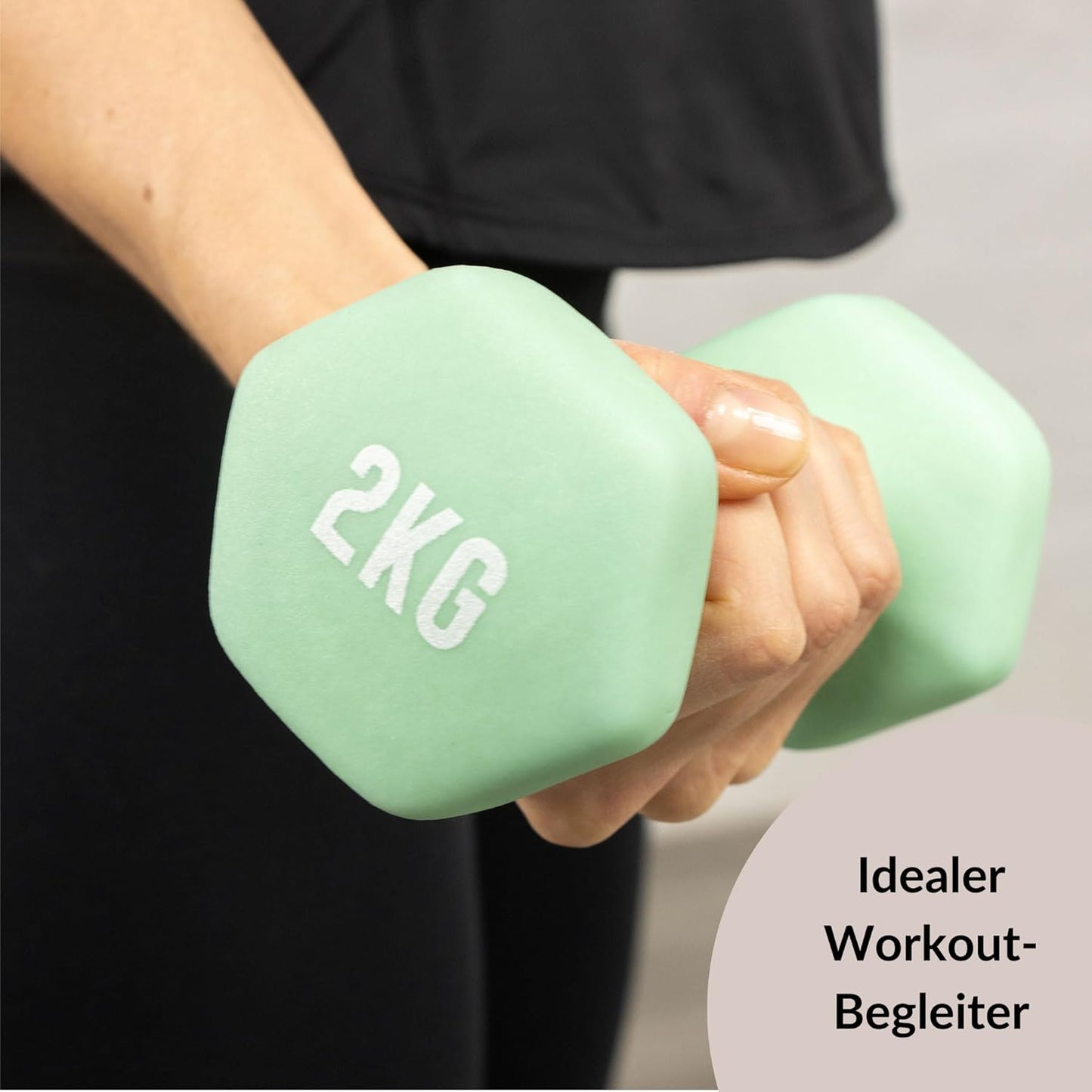 Neopren-Hanteln für Fitnessübungen, Hellgrün