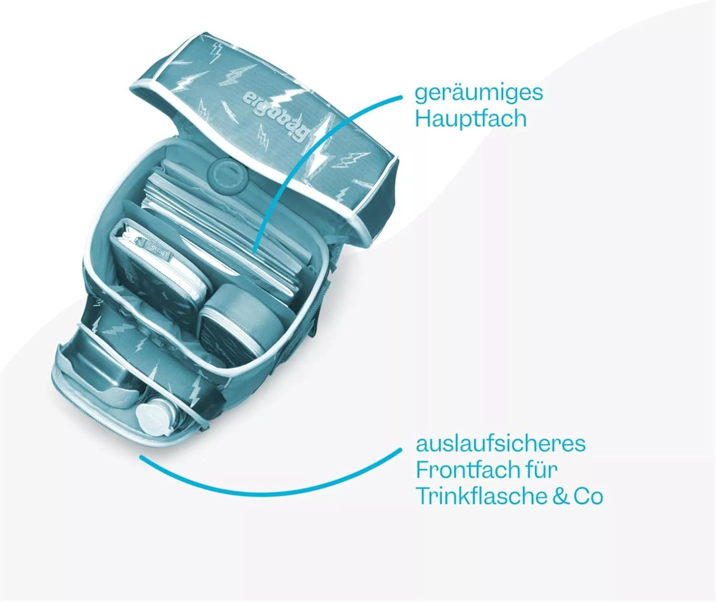 Schultaschen Set CUBO Light, Blütenzaubär - Lila Einheitsgrösse