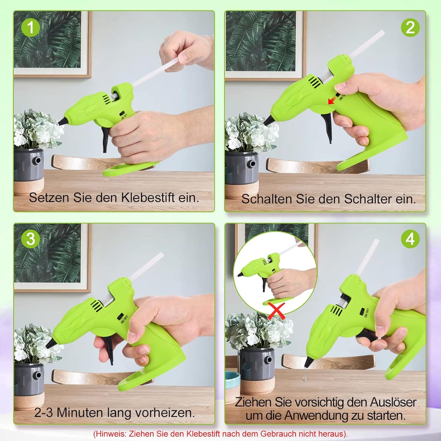Mini Klebepistole, Heissklebepistole Akku Klebepistole Kabellos