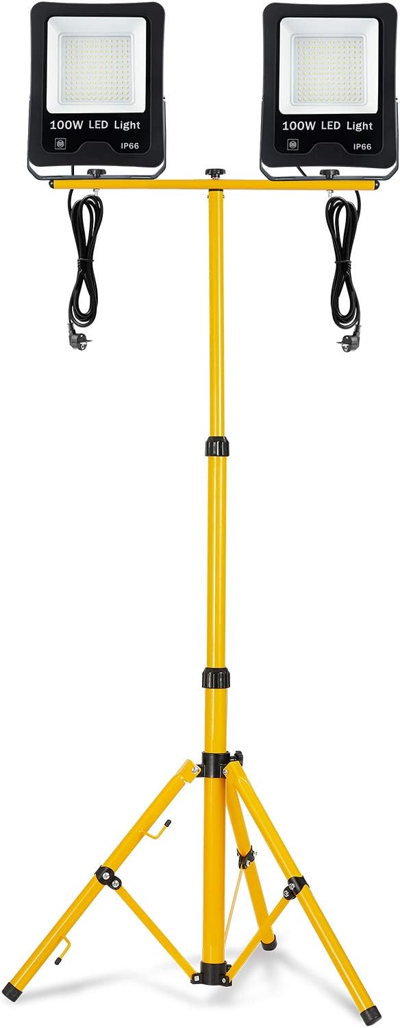 LED-Arbeitsstrahler mit Stativ, Warmweiß 100W, mit Stativ