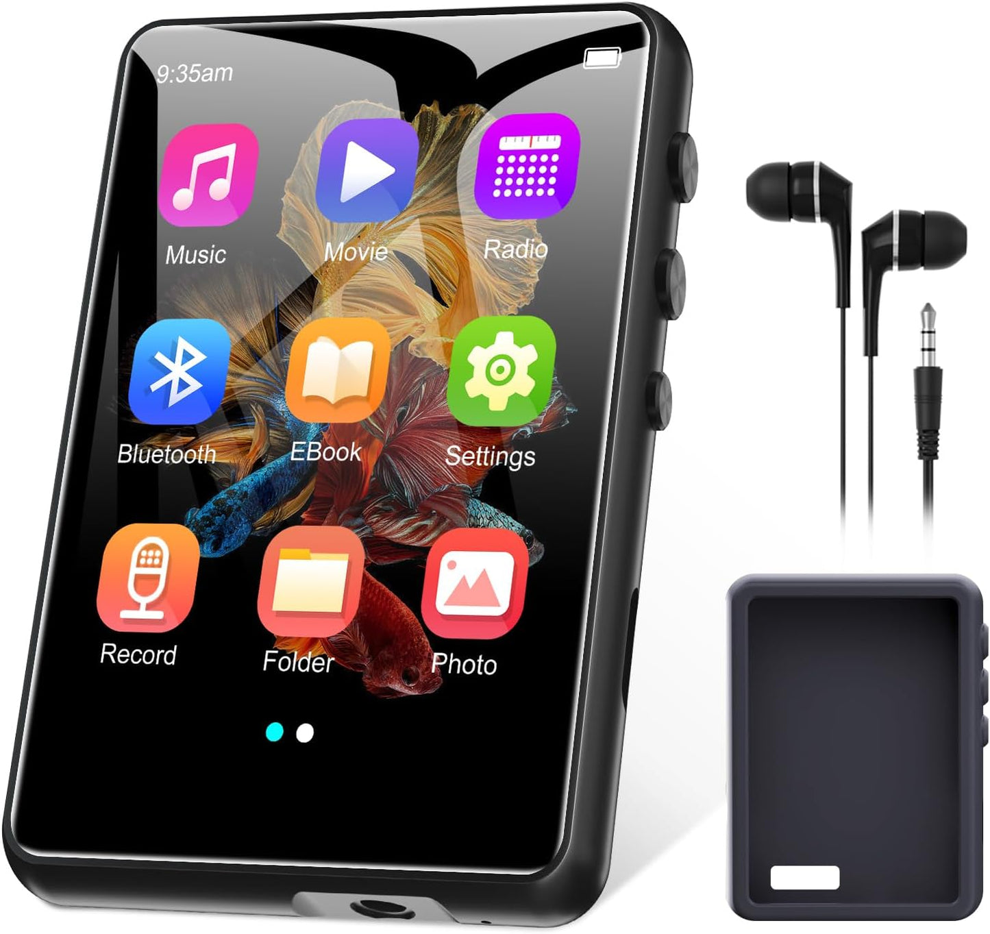 Tragbarer MP3-Player mit Bluetooth und Touchscreen, Space Schwarz
