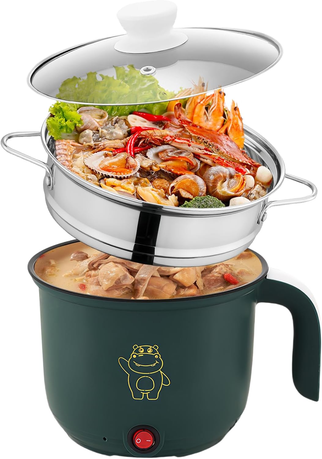 Elektrischer Mini-Hot Pot mit Dampfgarer