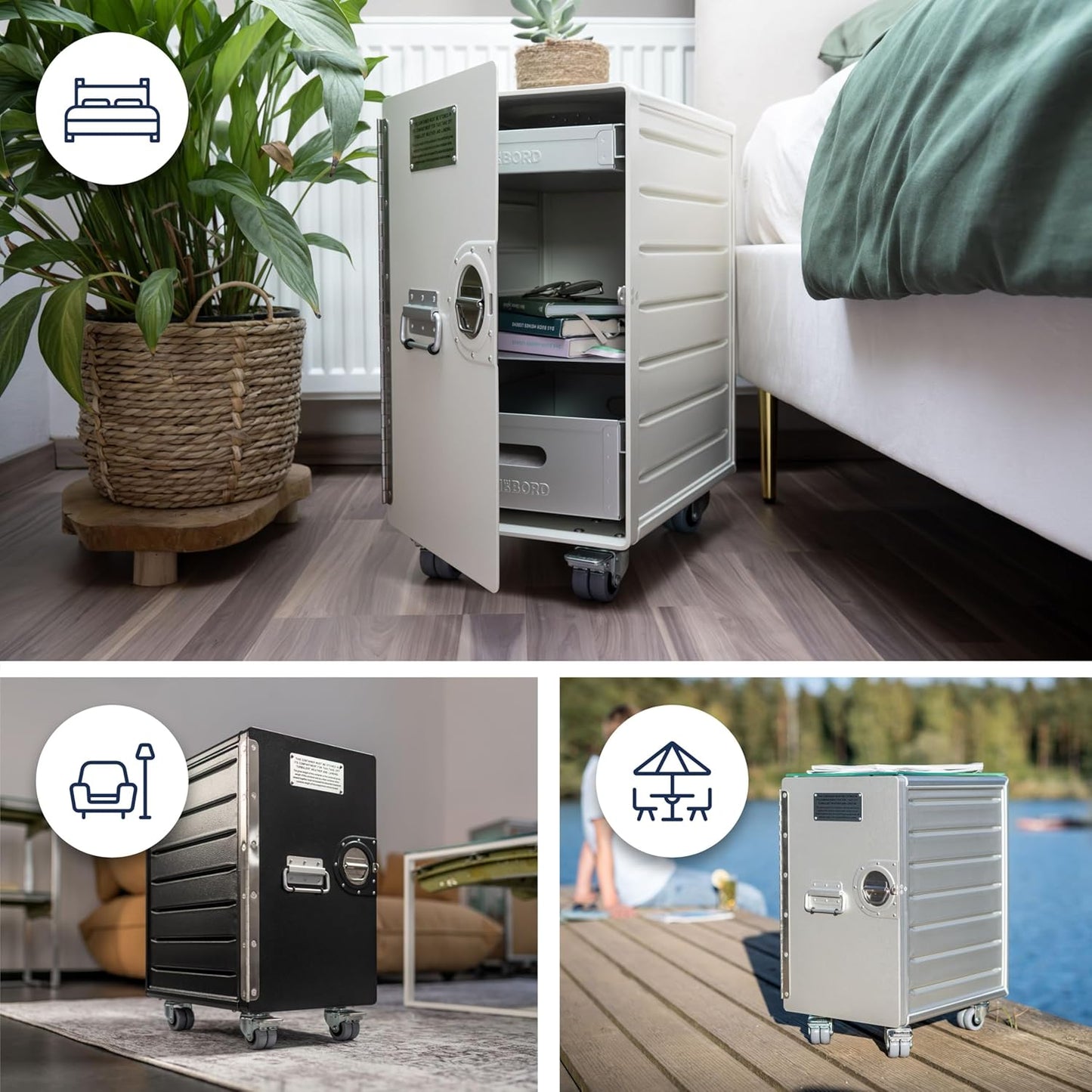 Mobiler Rollcontainer mit Schubladen, vormontiert, Anthrazit Basic