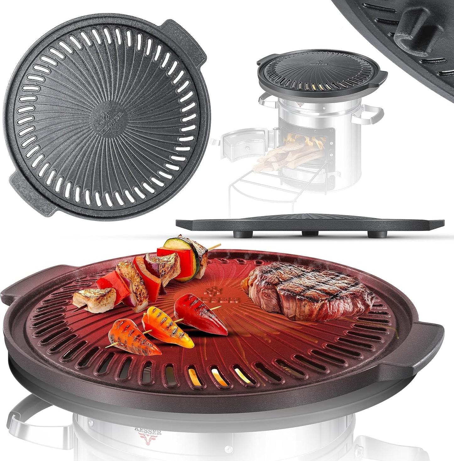 Grillplatte für Camping-Raketenofen, Zubehör Grillplatte