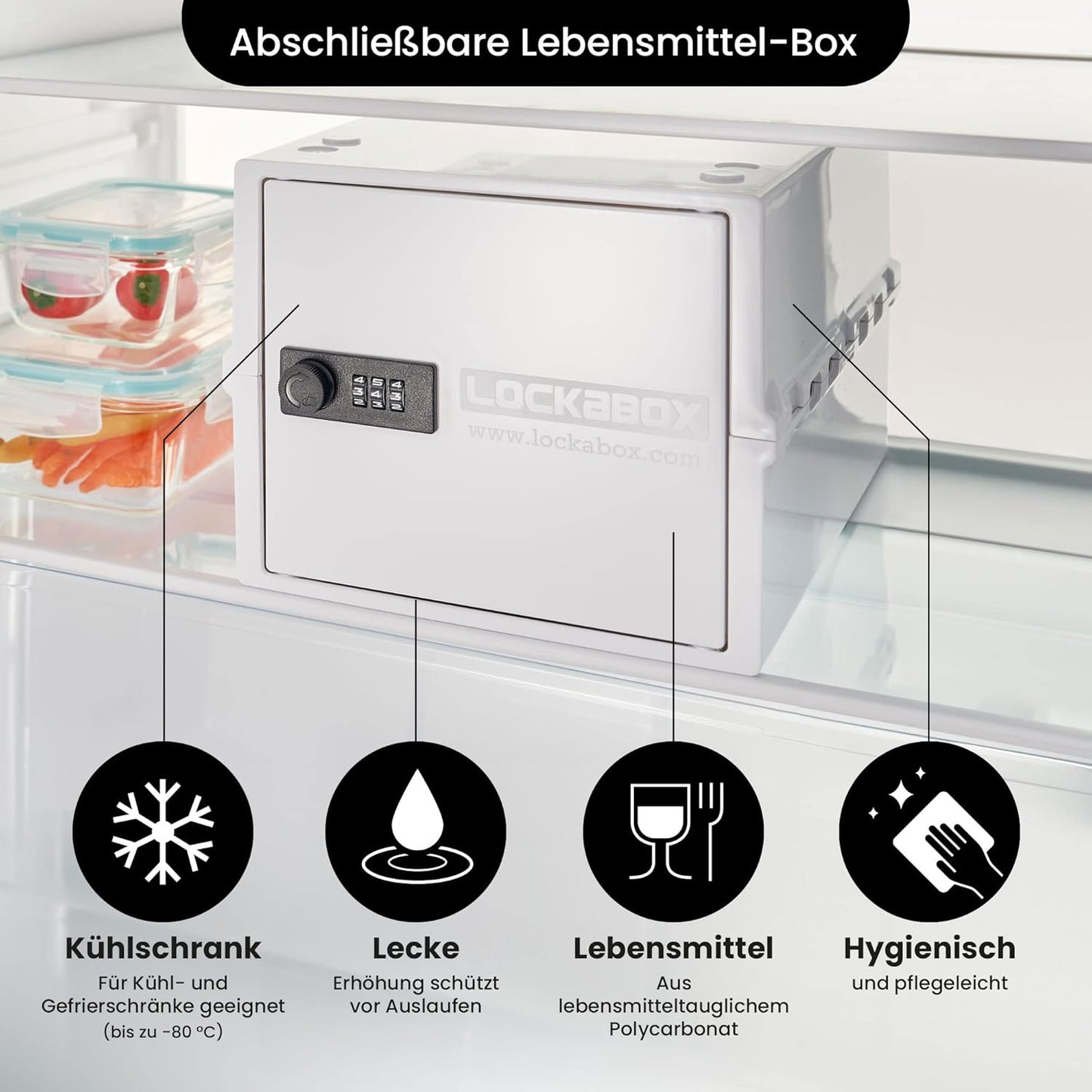 Abschliessbare Aufbewahrungsbox One mit Zahlenschloss, Opalweiss