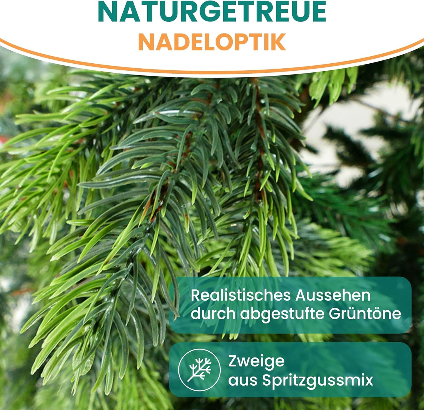 Künstlicher Weihnachtsbaum Fichte, 150 cm, Ohne Led