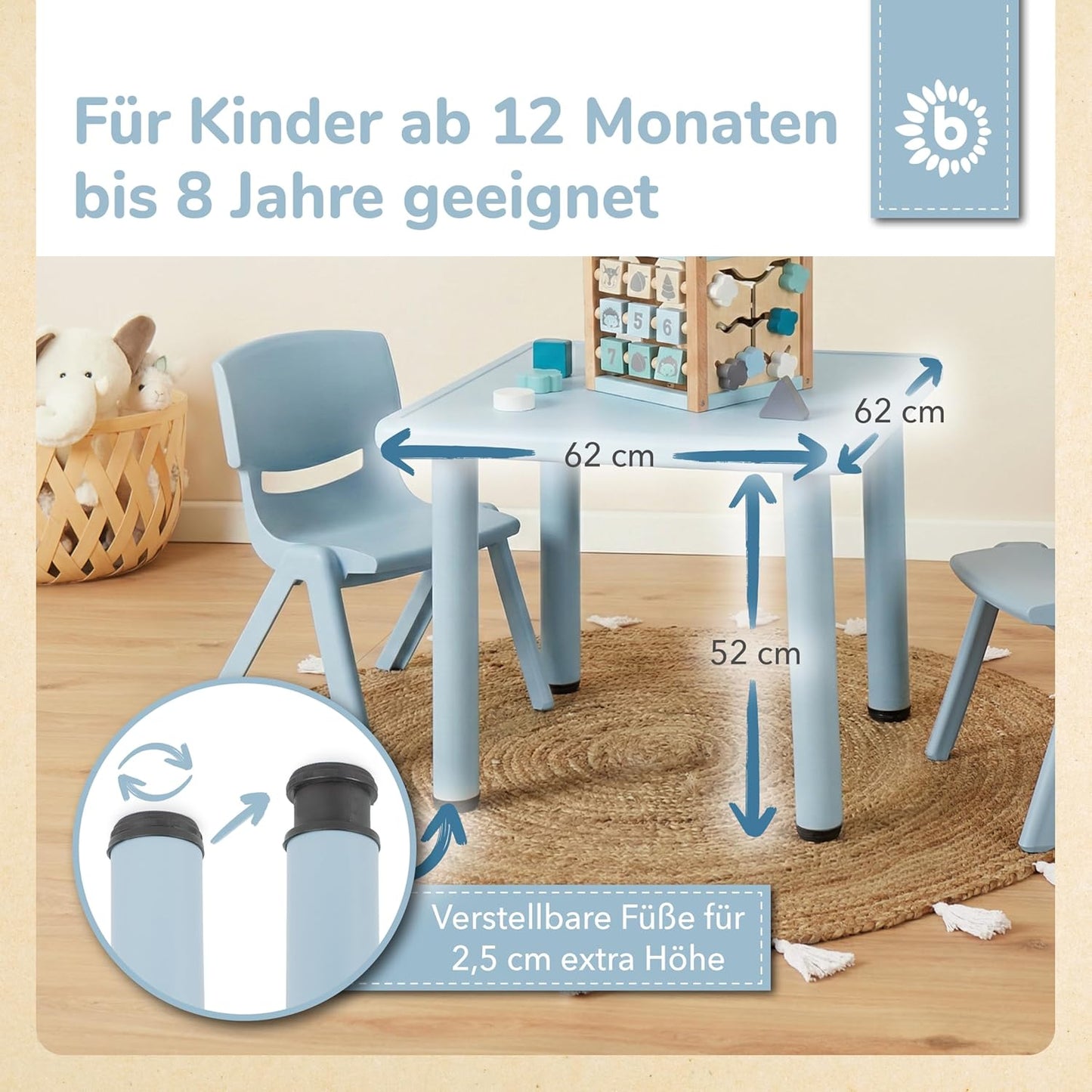 Kindertisch, Hazy Blue