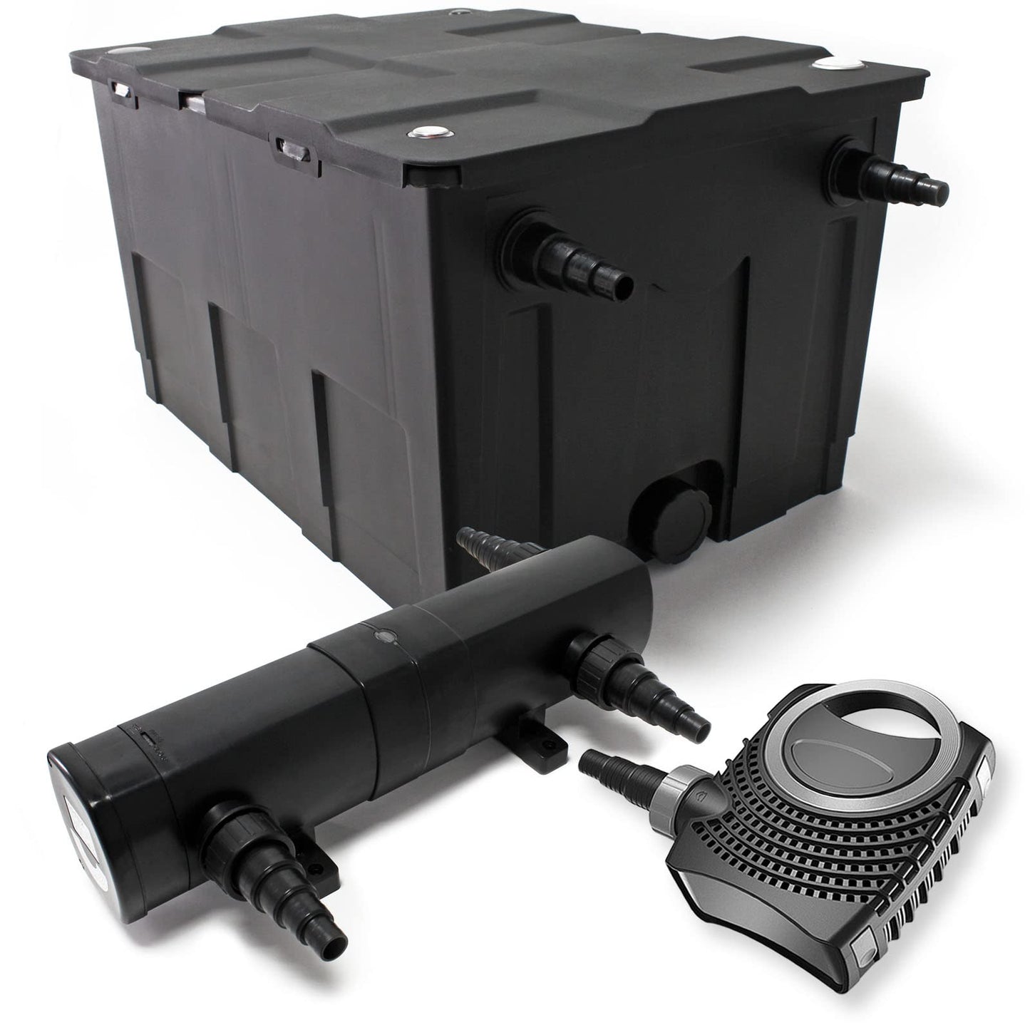 Teichfilter-Komplettset für bis zu 60000 L, CBF-550 filter+10000l/h pumpe+18W UVC lampe
