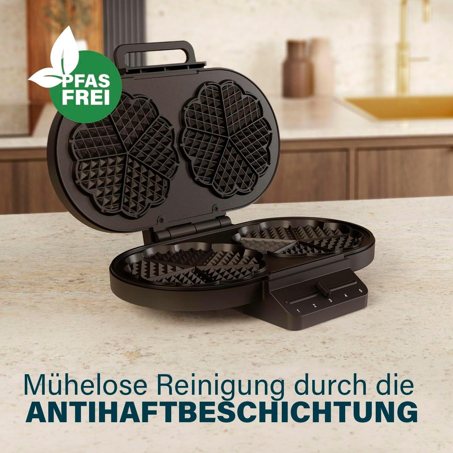 Waffeleisen für herzförmige Waffeln, Herzform Doppelt