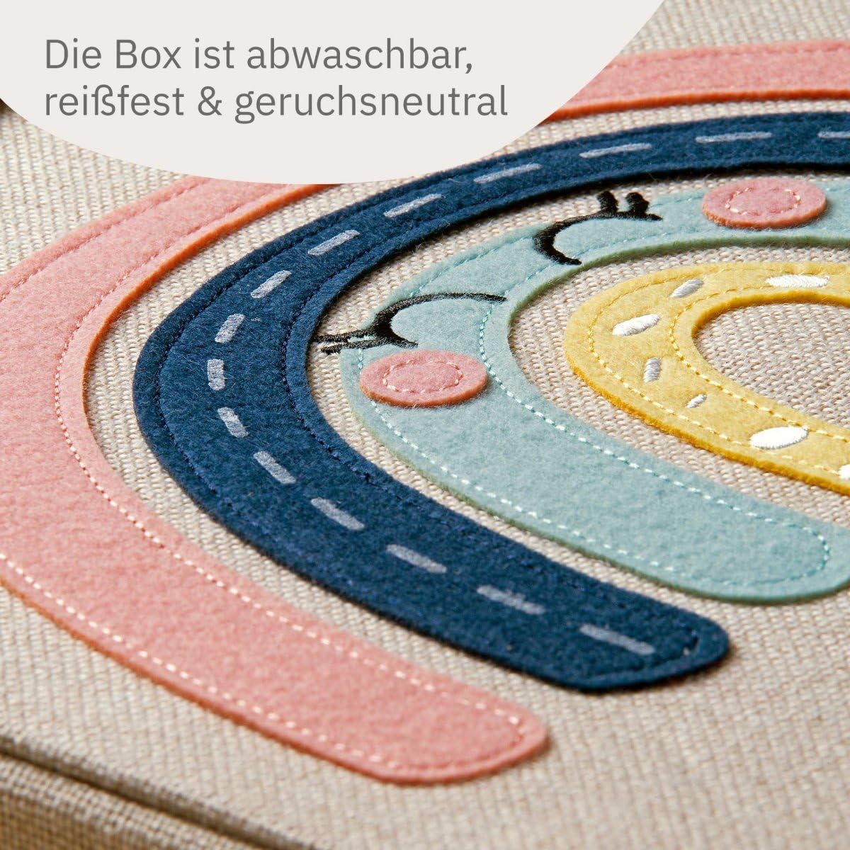 Spielzeug-Aufbewahrungsbox mit Deckel, Regenbogen